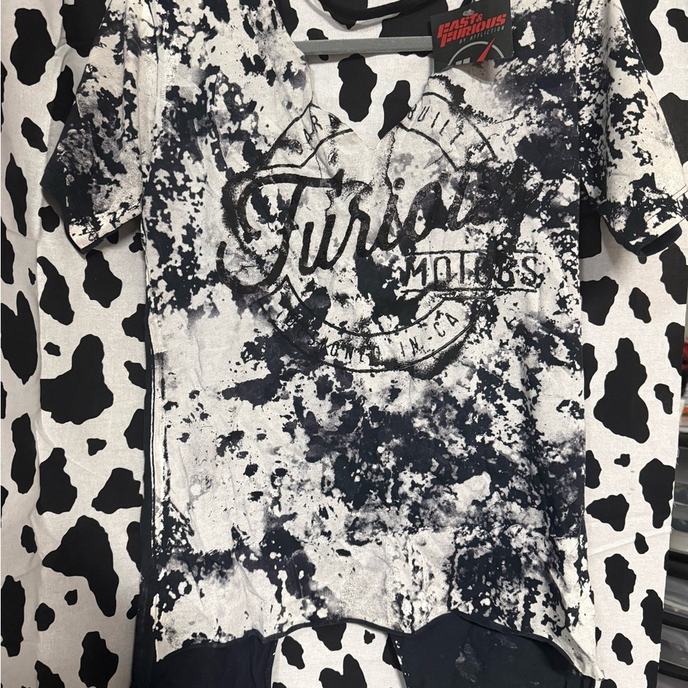 Affliction Black and White Graphic Tee